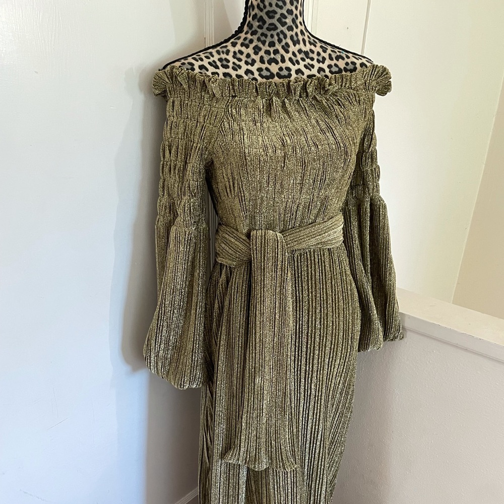 Gold evening dress